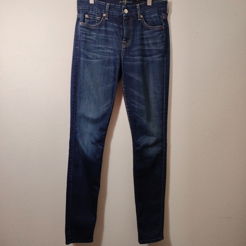 7 For All Mankind Mid Rise Skinny Denim Jeans 26